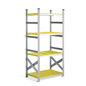 Fdevarereol TRANSFORM, grundsektion, 1972x900x600 mm, gule hylder