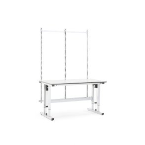 Hve snke arbejdsbord MOTION med bagstel, 2000x800 mm