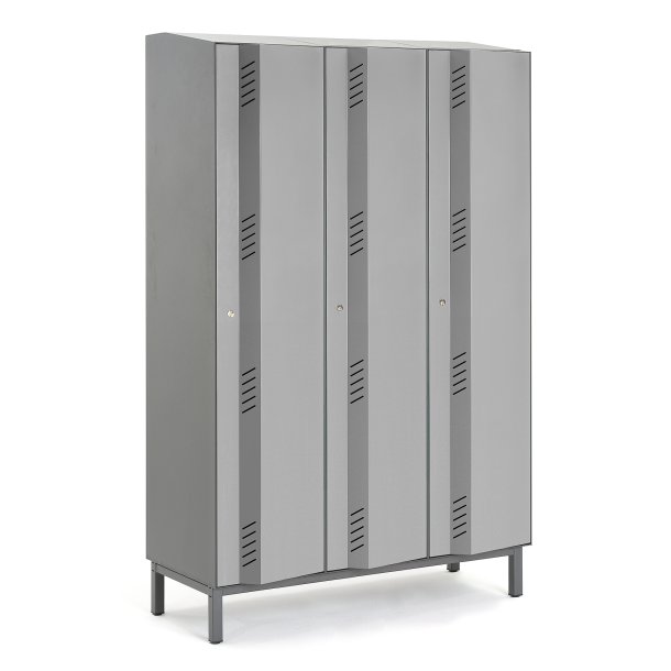 Omkldningsskab CREATE ENERGY, 3 sektioner, 1985x1200x500 mm, grt dr