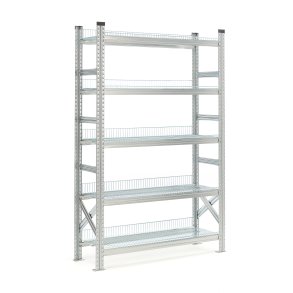 Reol TRANSFORM, grundsektion med 5 trdhylder, 1972x900x500 mm