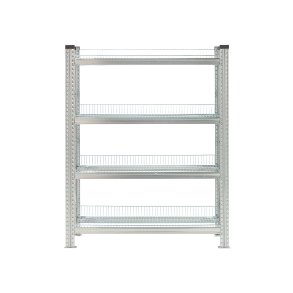 Reol TRANSFORM, grundsektion med 4 trdhylder, 1576x975x500 mm