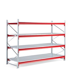 Lagerreol TOUGH, grundsektion, 2000x2800x1000 mm, 4 metalhylder