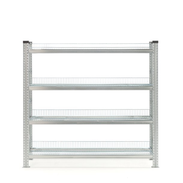 Reol TRANSFORM, grundsektion med 4 trdhylder, 1576x1275x400 mm