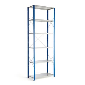 Reol MIX, grundsektion, 3000x1000x500 mm, bl, gr hylder