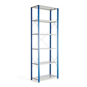 Reol MIX, grundsektion, 3000x1000x600 mm, bl, gr hylder