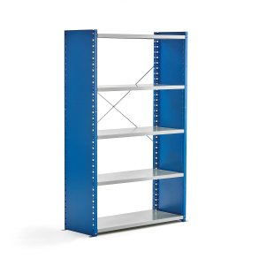 Reol MIX, grundsektion, 1740x1000x400 mm, lukkede gavle, bl, gr hylder