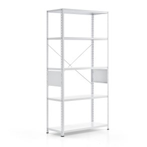 Reol FIRST, grundsektion, 1960x1010x400 mm, hvid