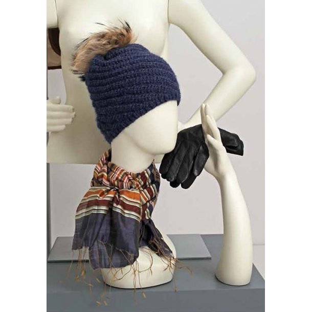 Mannequin head in raw white - Tall display head with face