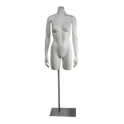 Torso - Female torso in plastic with arms and base plate - white