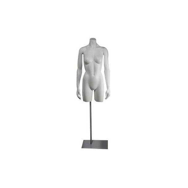 Torso - Female torso in plastic with arms and base plate - white