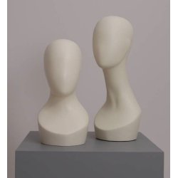 Mannequin head in raw white - Tall display head