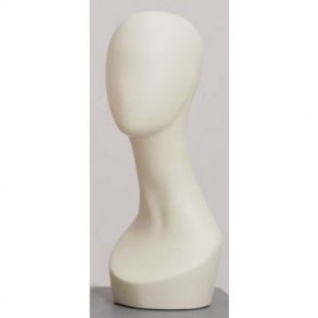Mannequin head in raw white - Tall display head