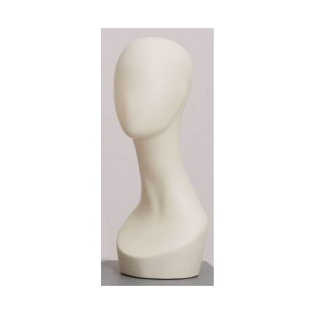 Mannequin head in raw white - Tall display head