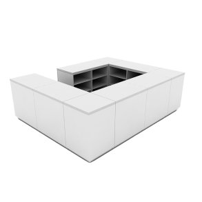 Disk til butik hvid | 4-sidet betjening