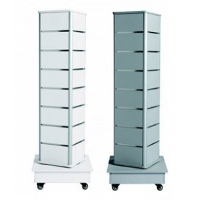 Rotary groove panel gondola, 4-sided - Gray - concrete look