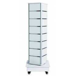 Rotary groove panel gondola, 4-sided - Gray - concrete look