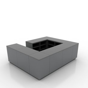 Stor butiksdisk med 4-sidet betjening