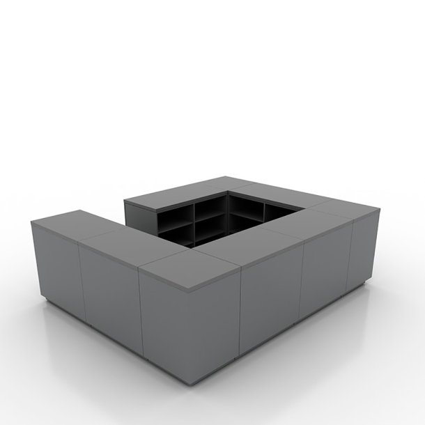 Stor butiksdisk med 4-sidet betjening