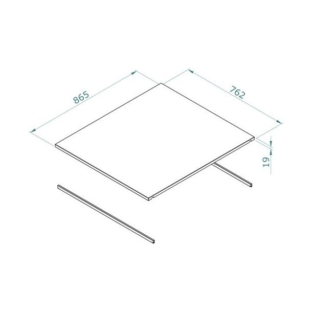 Presentation table, sales table with wheels - Metal frame - W86 cm - White