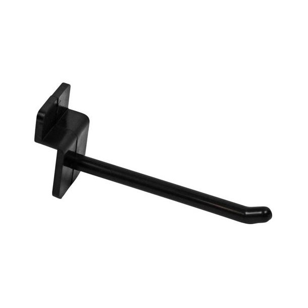 Single product hook for groove panels - Plastic - Black - several sizes - 20 pcs 