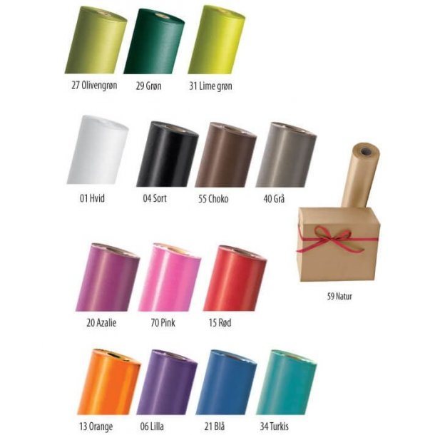 Gift paper - kraft paper - 70cm x 100m - many colors