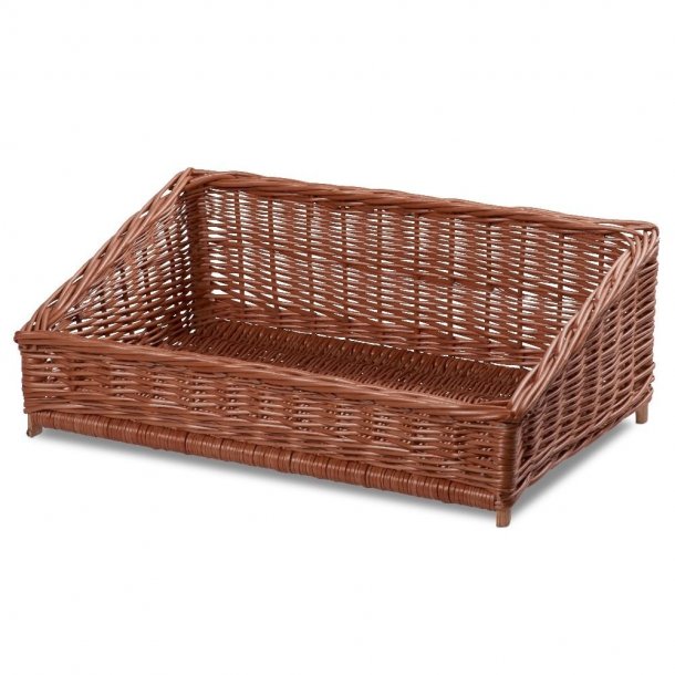 Bread basket in wicker. W 60 cm D 38 cm slant; H 12/22 cm