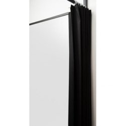 Flex fitting room - Black frame - black / white curtain - 3 sides white or gray
