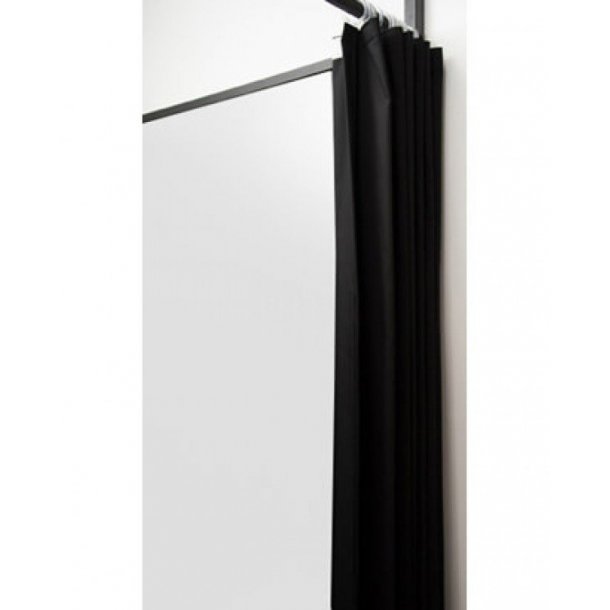 Flex fitting room - Black frame - black / white curtain - 3 sides white or gray
