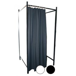 Flex fitting room - Black frame - black / white curtain - 3 sides white or gray