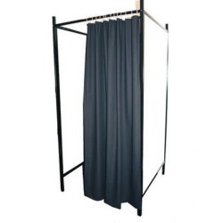 Flex fitting room - Black frame - black / white curtain - 3 sides white or gray