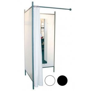 Flex fitting room - Titan frame - black / white curtain - 2 sides white or gray