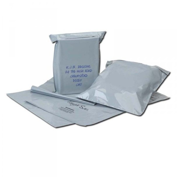 Shipping bags in gray plastic with tape closure - multiple sizes