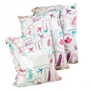 Fraktväskor med motiv och tejp förslutning - olika storlekar