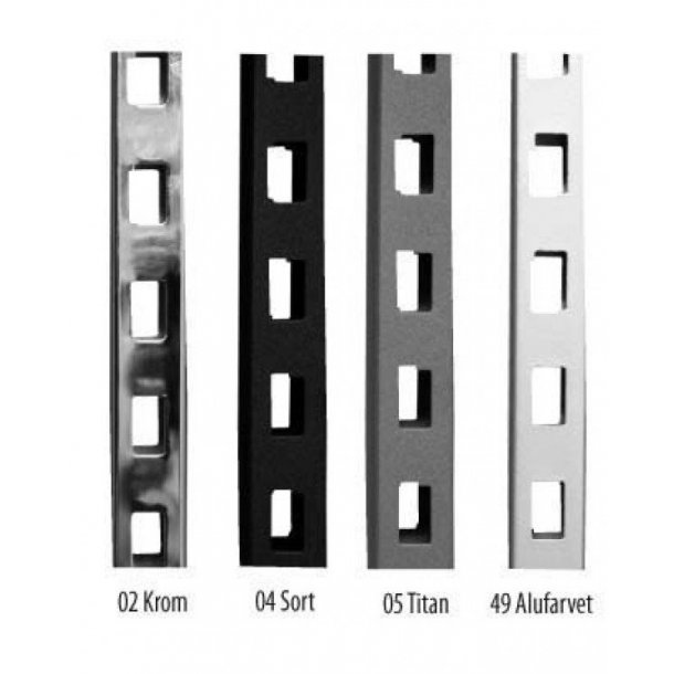 Framework wall rails and square columns with 1 row of holes  