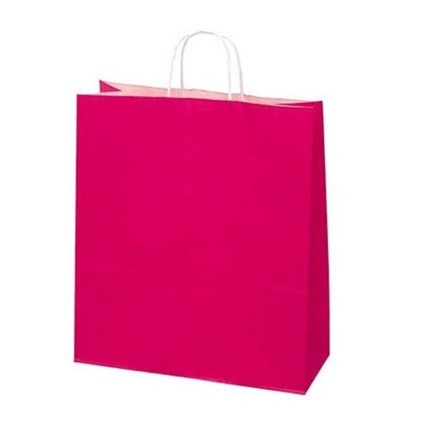 Pink paper bag with twisted handle - H44 cm - 50 pcs