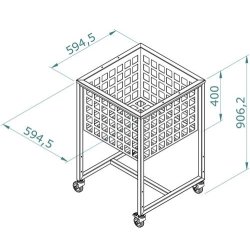Shopping cart - 60 x 60 cm - Dark gray with accessories