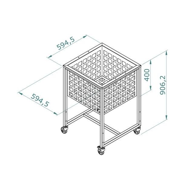 Shopping cart - 60 x 60 cm - Dark gray with accessories