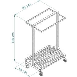 Street stand LUX with 2 brackets and 2 shelves