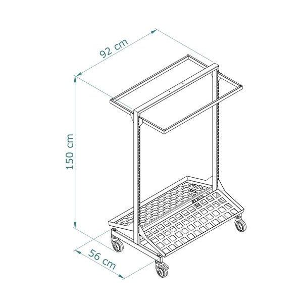 Street stand LUX with 2 brackets and 2 shelves
