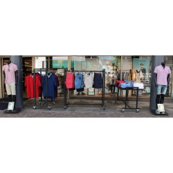 Workbench with 1 plate and wheels, powder-coated frame