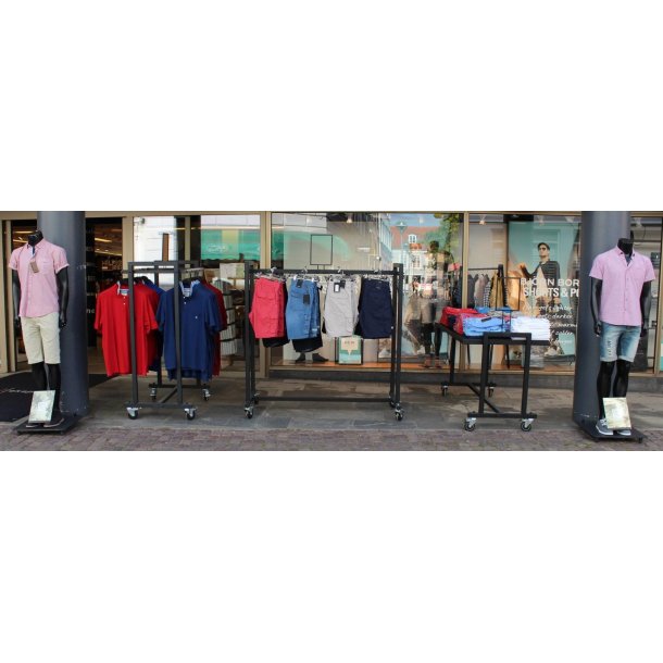 Workbench with 1 plate and wheels, powder-coated frame