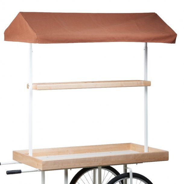 Marknadsvagn med brunt tak - naturliga hyllor