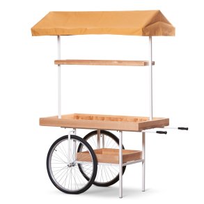 Gammeldags markedsvogn - Okker markise