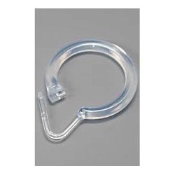 Shower curtain rings, clear plastic