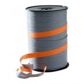 Ribbon - 2-färgad - Orange och Gr - 10 mm - 250 M