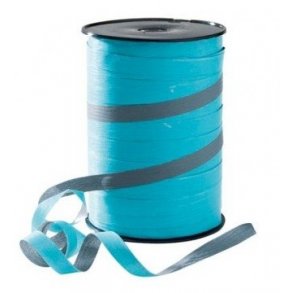 Ribbon - 2-färgad - Turkos och Gr - 10 mm - 250 M
