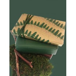 Gift wrap - Gold with fir trees - multiple sizes