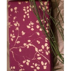 Gift wrap - Wine red with gold leaf - multiple sizes