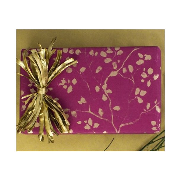 Gift wrap - Wine red with gold leaf - multiple sizes