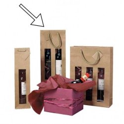 Paper wine bags for 1 and 2 bottles